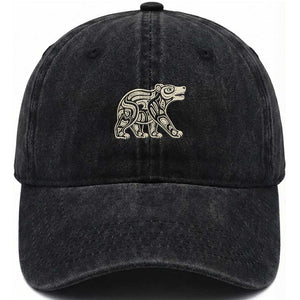 Bear Native Formline Art Salish Haida Tlingit Pacific Animal Washed Cotton Baseball Cap TS14 Print Your Wear