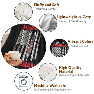 Native American Veteran USA Flag Patriotic Soldier Throw Blanket TS14 Print Your Wear