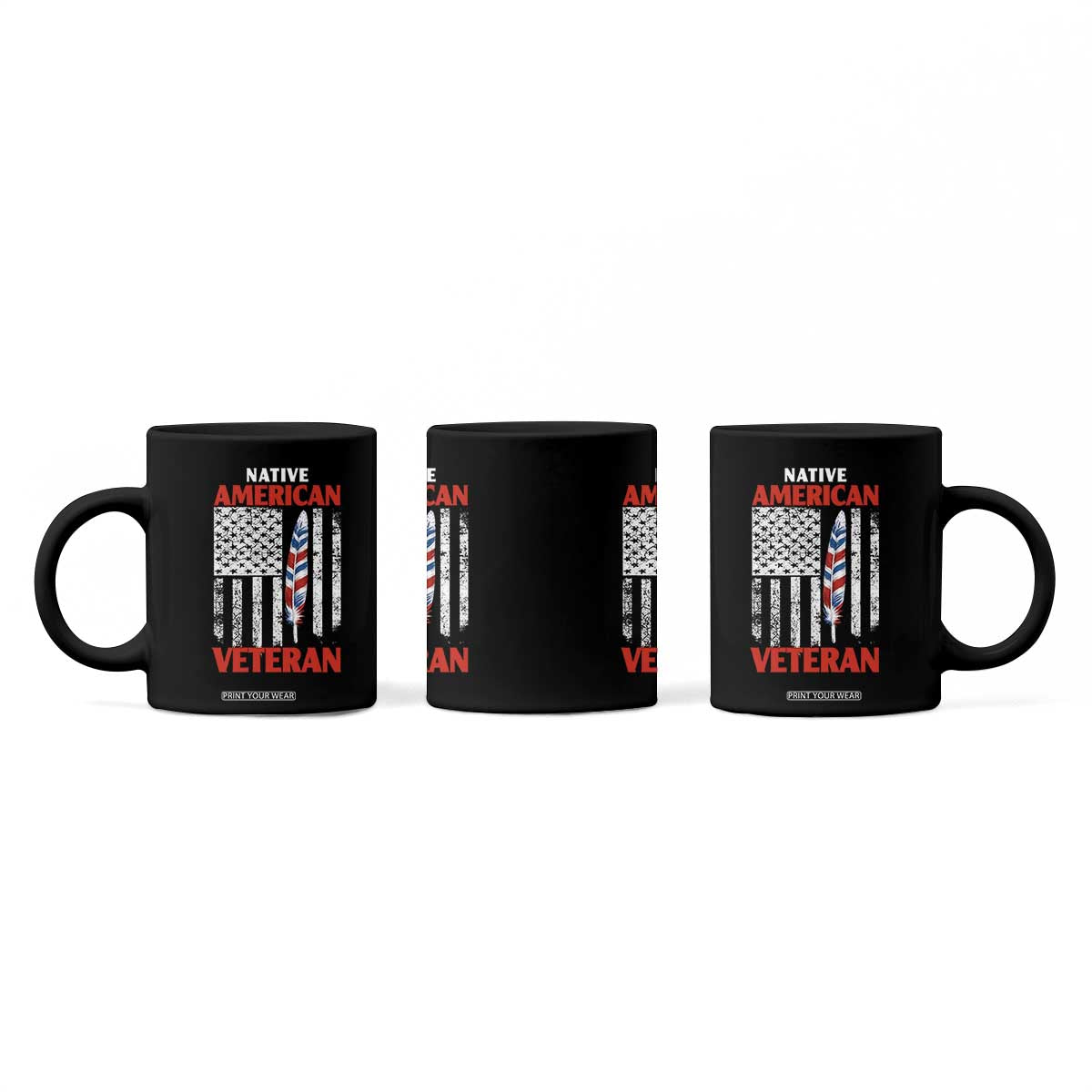 Native American Veteran USA Flag Patriotic Soldier Coffee Mug TS14 Print Your Wear