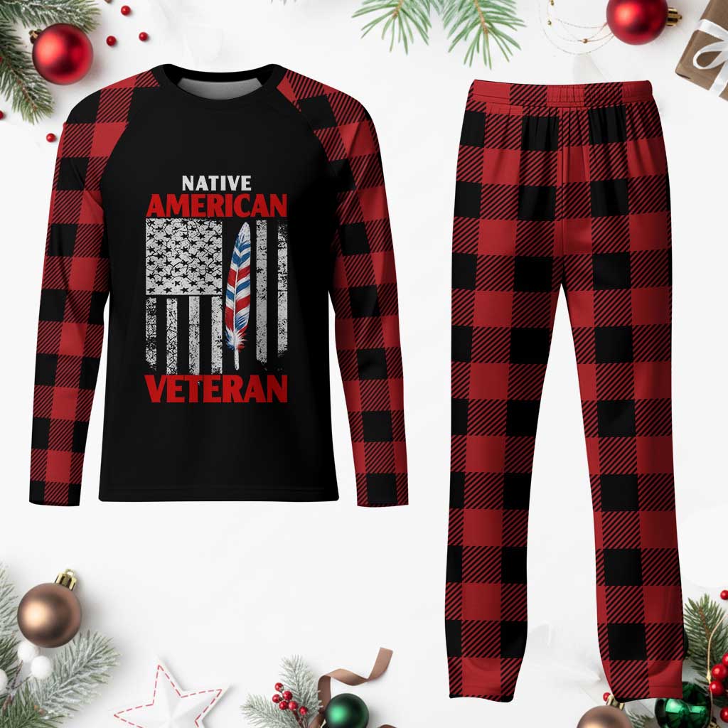 Native American Veteran USA Flag Patriotic Soldier Plaid Pajama Set TS14 Buffalo Plaid Print Your Wear
