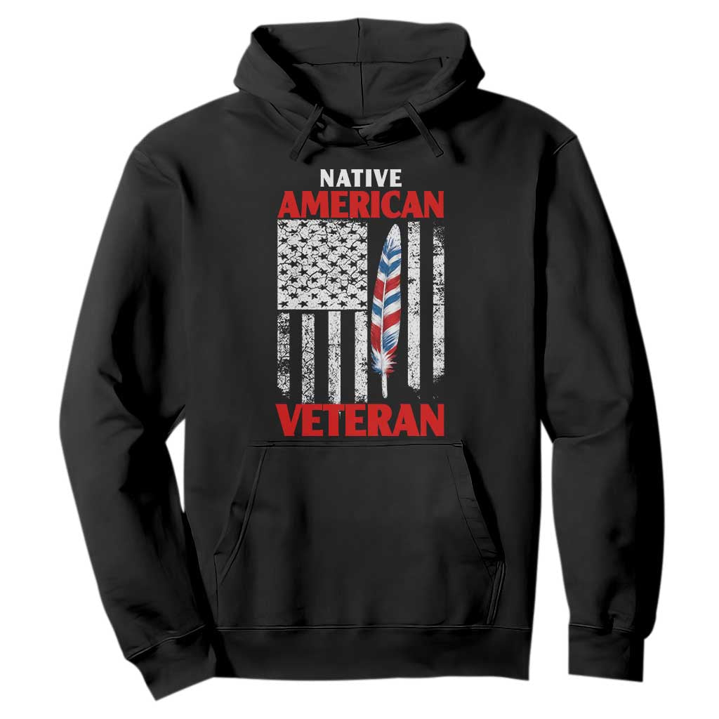 Native American Veteran USA Flag Patriotic Soldier Hoodie TS14 Black Print Your Wear
