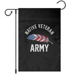 Native American Army Veteran US Flag Indigenous Soldier Garden Flag TS14 Black Print Your Wear