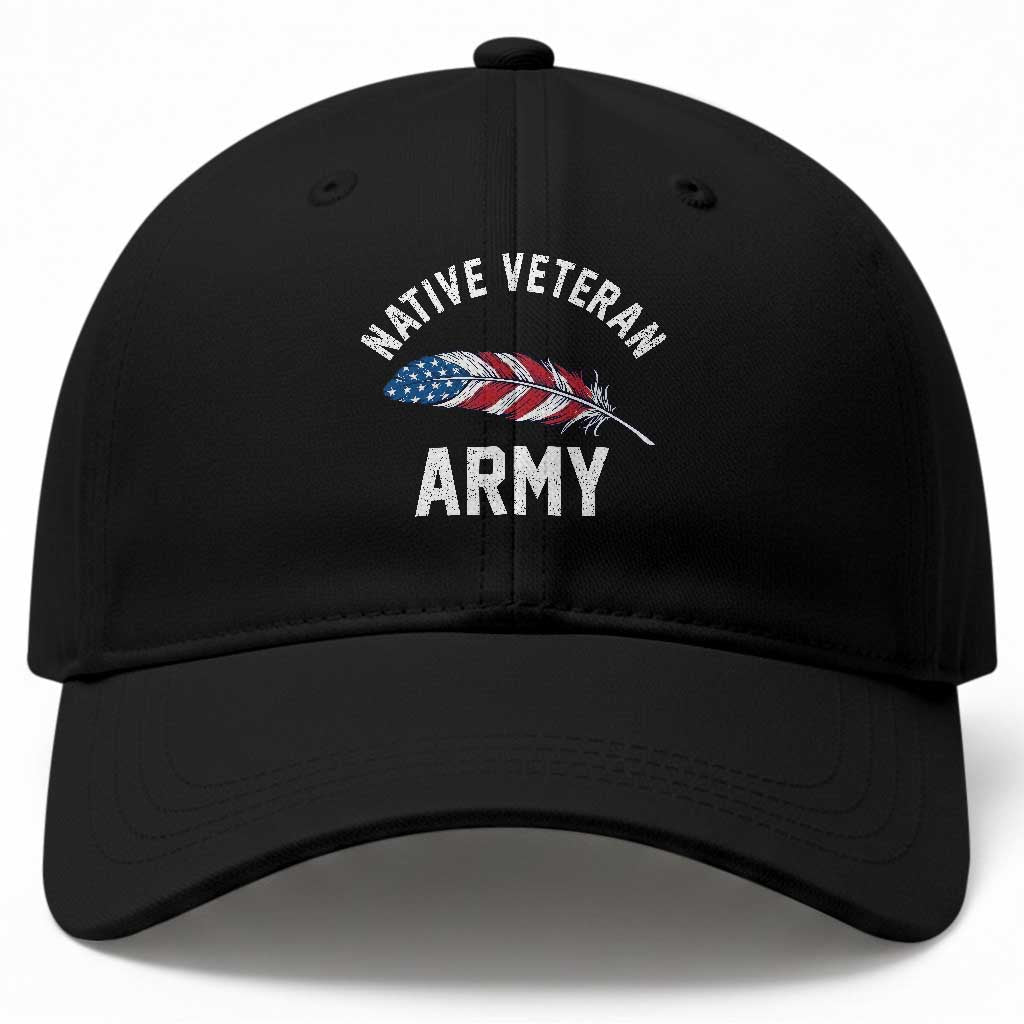 Native American Army Veteran US Flag Indigenous Soldier Baseball Cap TS14 Print Your Wear