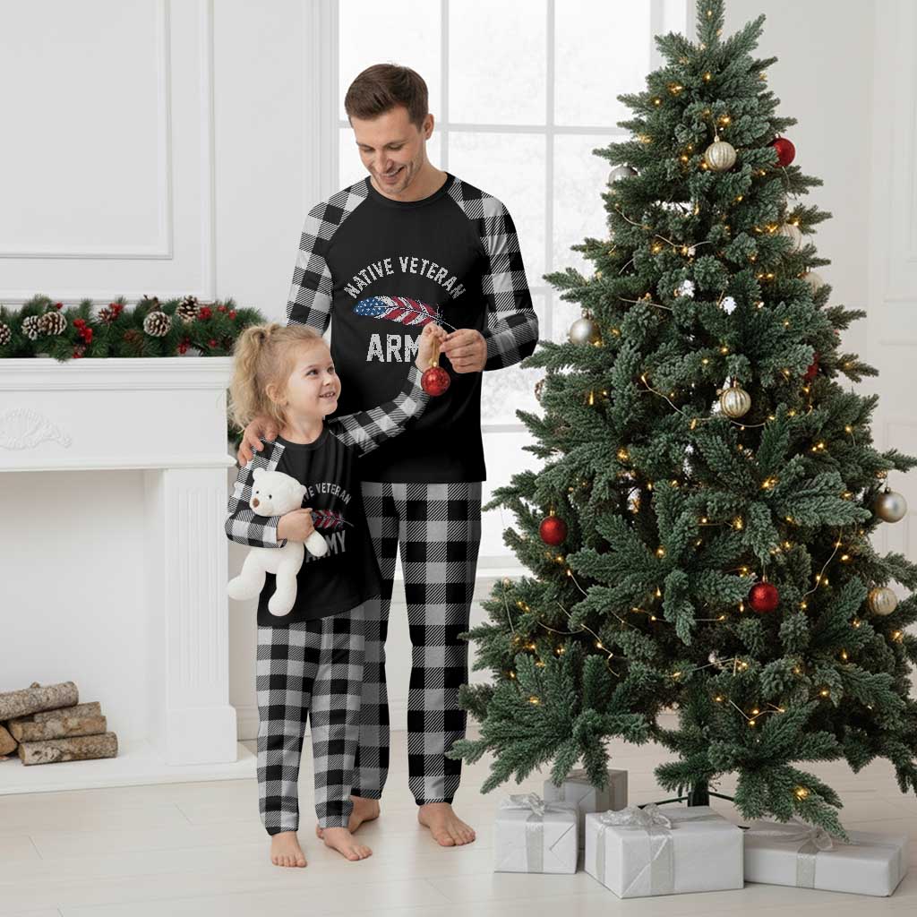 Native American Army Veteran US Flag Indigenous Soldier Plaid Pajama Set TS14 White Plaid Print Your Wear