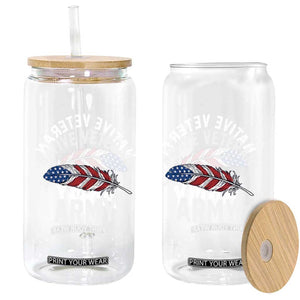 Native American Army Veteran US Flag Indigenous Soldier Glass Can TS14 Print Your Wear