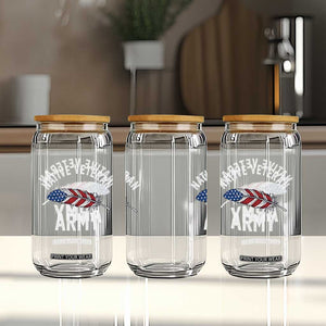 Native American Army Veteran US Flag Indigenous Soldier Glass Can TS14 Print Your Wear