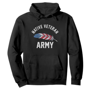Native American Army Veteran US Flag Indigenous Soldier Hoodie TS14 Black Print Your Wear