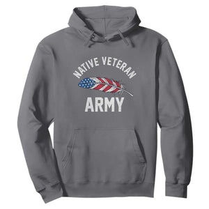 Native American Army Veteran US Flag Indigenous Soldier Hoodie TS14 Charcoal Print Your Wear