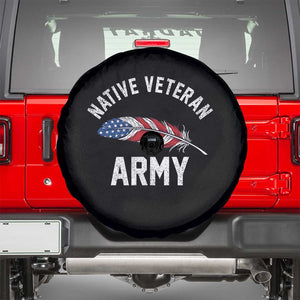 Native American Army Veteran US Flag Indigenous Soldier Spare Tire Cover TS14 Black Print Your Wear