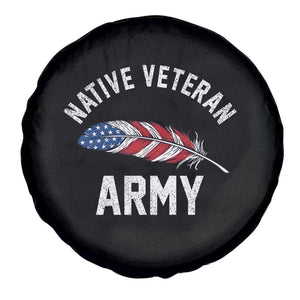 Native American Army Veteran US Flag Indigenous Soldier Spare Tire Cover TS14 Print Your Wear