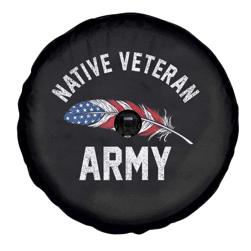 Native American Army Veteran US Flag Indigenous Soldier Spare Tire Cover TS14 Print Your Wear