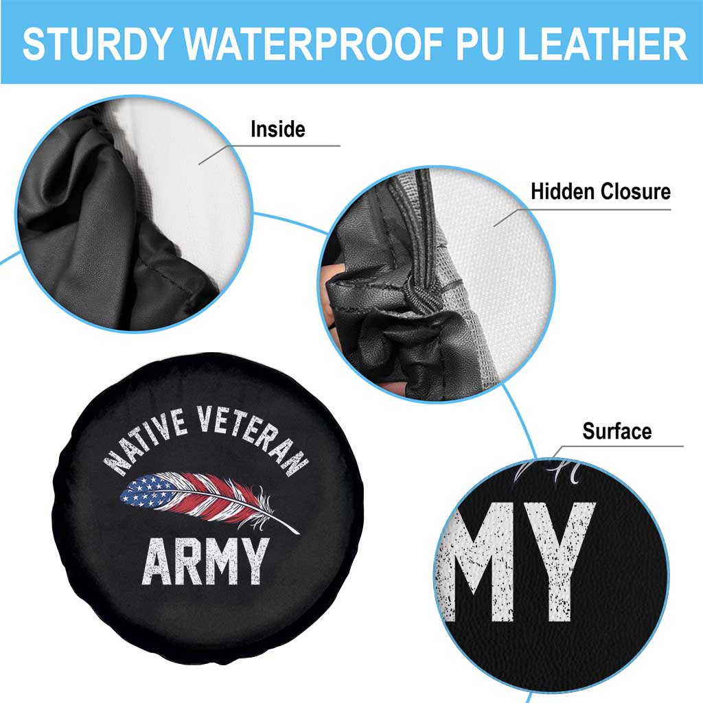 Native American Army Veteran US Flag Indigenous Soldier Spare Tire Cover TS14 Print Your Wear