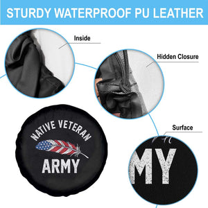 Native American Army Veteran US Flag Indigenous Soldier Spare Tire Cover TS14 Print Your Wear