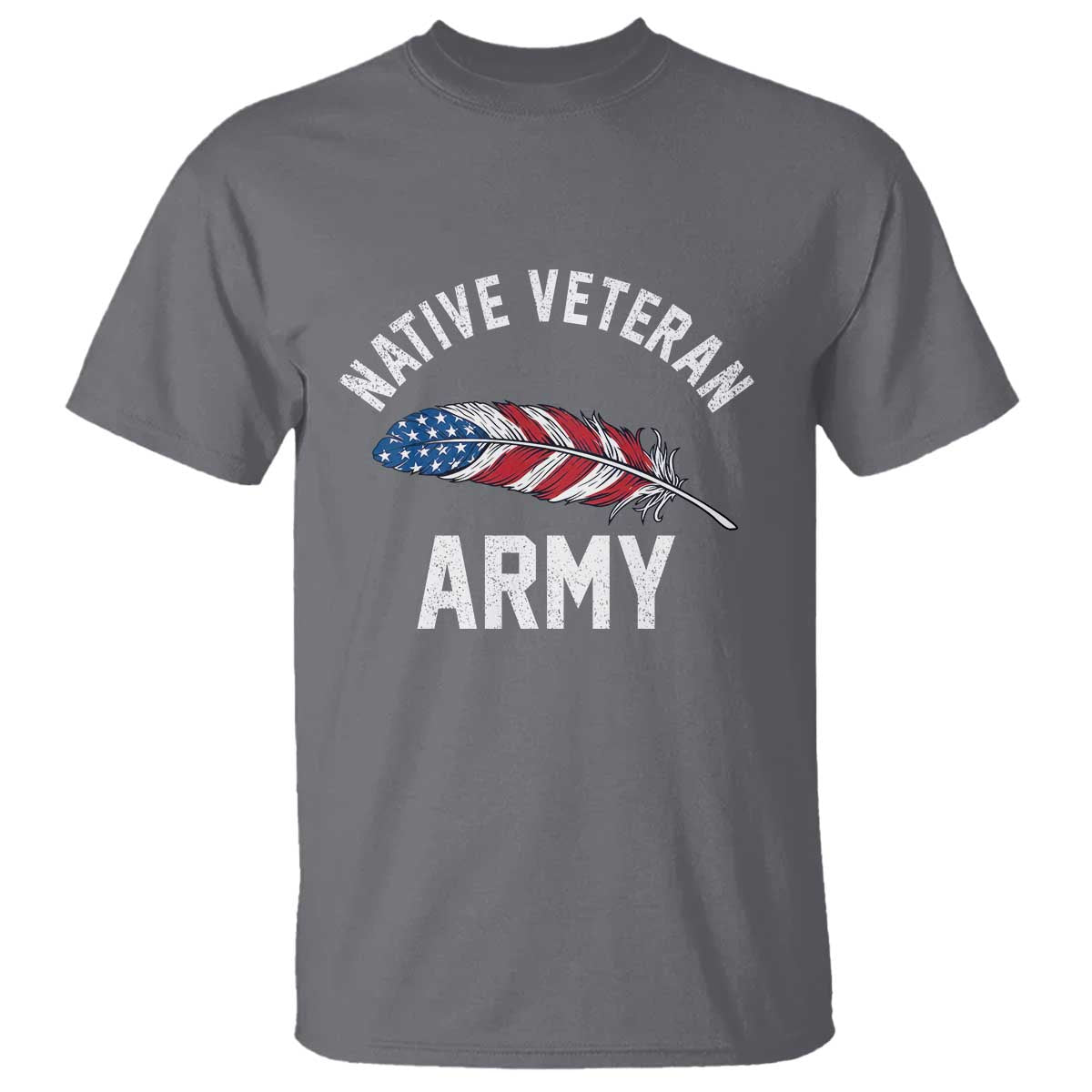 Native American Army Veteran US Flag Indigenous Soldier T Shirt TS14 Charcoal Print Your Wear