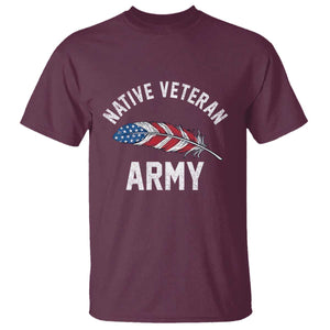 Native American Army Veteran US Flag Indigenous Soldier T Shirt TS14 Maroon Print Your Wear