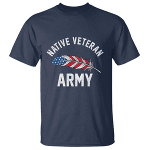 Native American Army Veteran US Flag Indigenous Soldier T Shirt TS14 Navy Print Your Wear