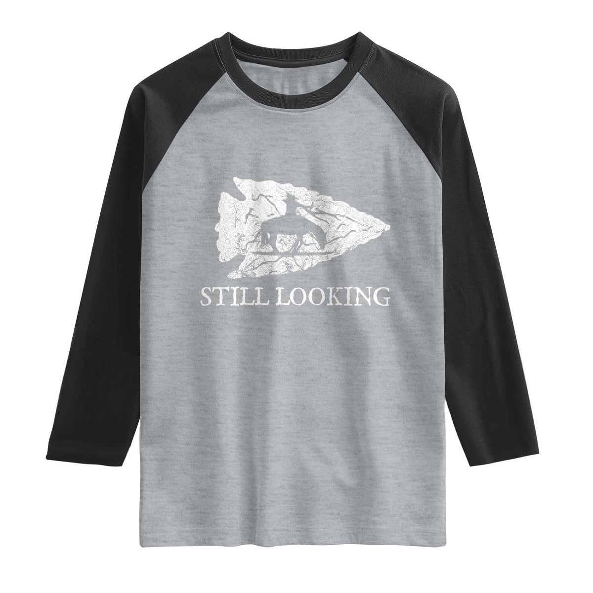 Arrowhead Hunter Native American Raglan Shirt Relic Hunter Ancient Artifacts Collection TS14 Heather Gray Black Print Your Wear