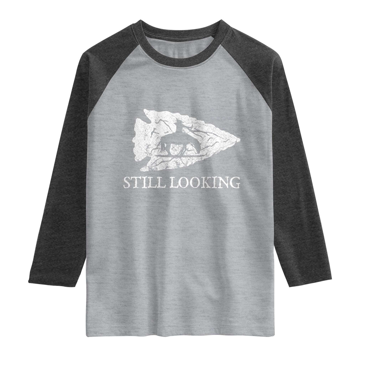 Arrowhead Hunter Native American Raglan Shirt Relic Hunter Ancient Artifacts Collection TS14 Heather Gray Heather Charcoal Print Your Wear