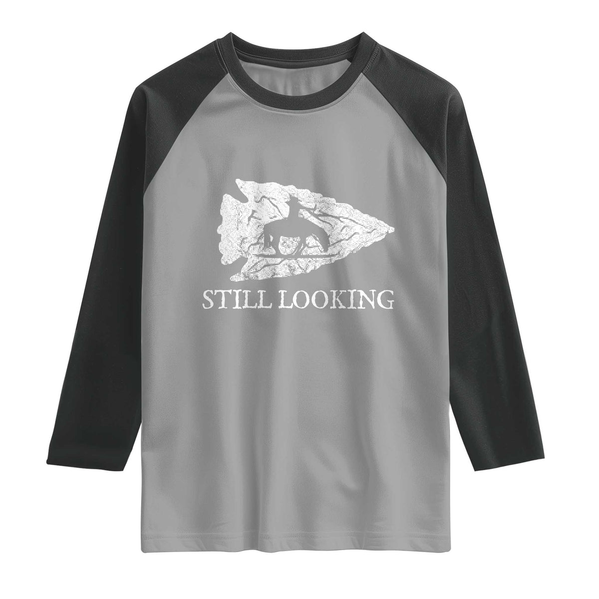 Arrowhead Hunter Native American Raglan Shirt Relic Hunter Ancient Artifacts Collection TS14 Sport Gray Black Print Your Wear