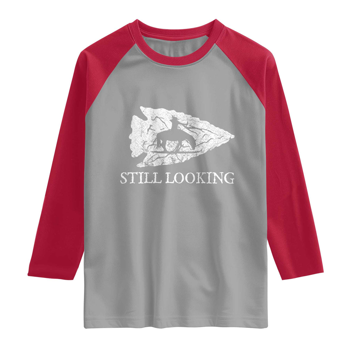 Arrowhead Hunter Native American Raglan Shirt Relic Hunter Ancient Artifacts Collection TS14 Sport Gray Red Print Your Wear