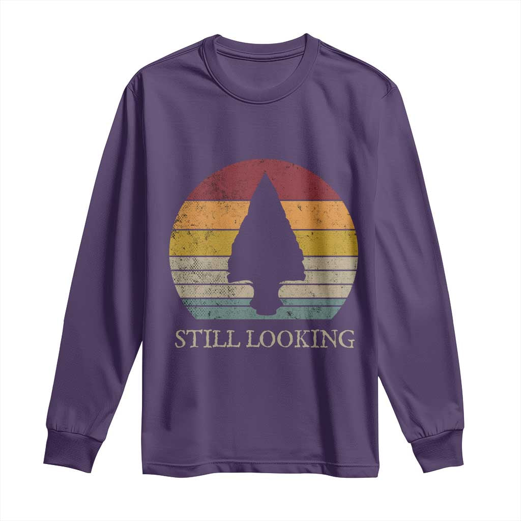Arrowhead Hunter Native American Long Sleeve Shirt Ancient Artifacts Relic Hunting Vintage Sunset TS14 Purple Print Your Wear