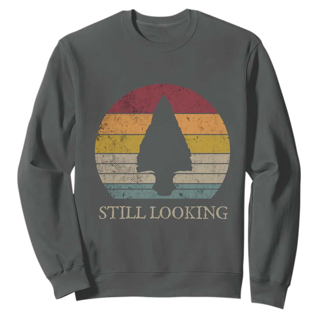 Arrowhead Hunter Native American Sweatshirt Ancient Artifacts Relic Hunting Vintage Sunset TS14 Dark Heather Print Your Wear