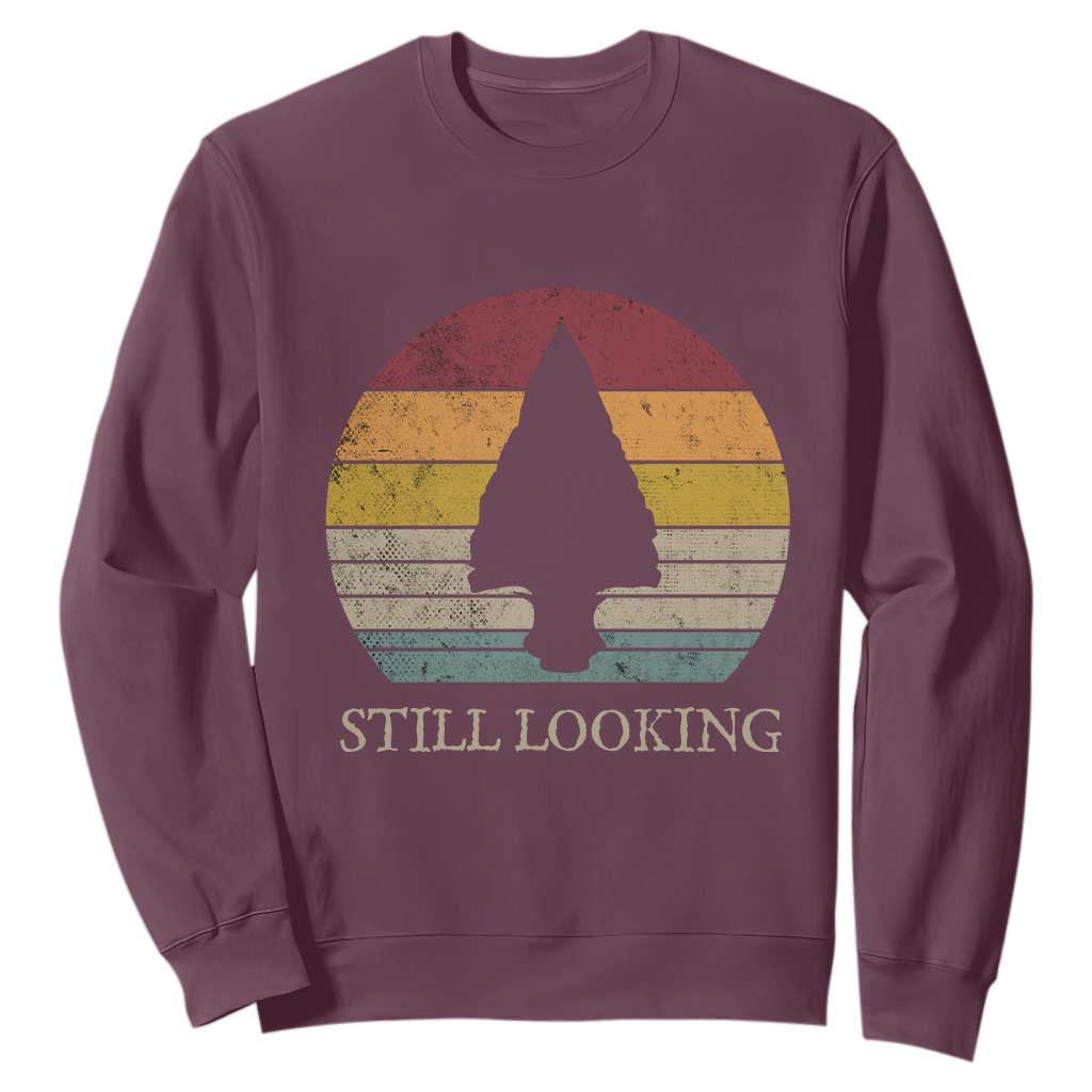 Arrowhead Hunter Native American Sweatshirt Ancient Artifacts Relic Hunting Vintage Sunset TS14 Maroon Print Your Wear