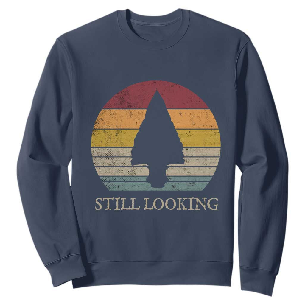 Arrowhead Hunter Native American Sweatshirt Ancient Artifacts Relic Hunting Vintage Sunset TS14 Navy Print Your Wear
