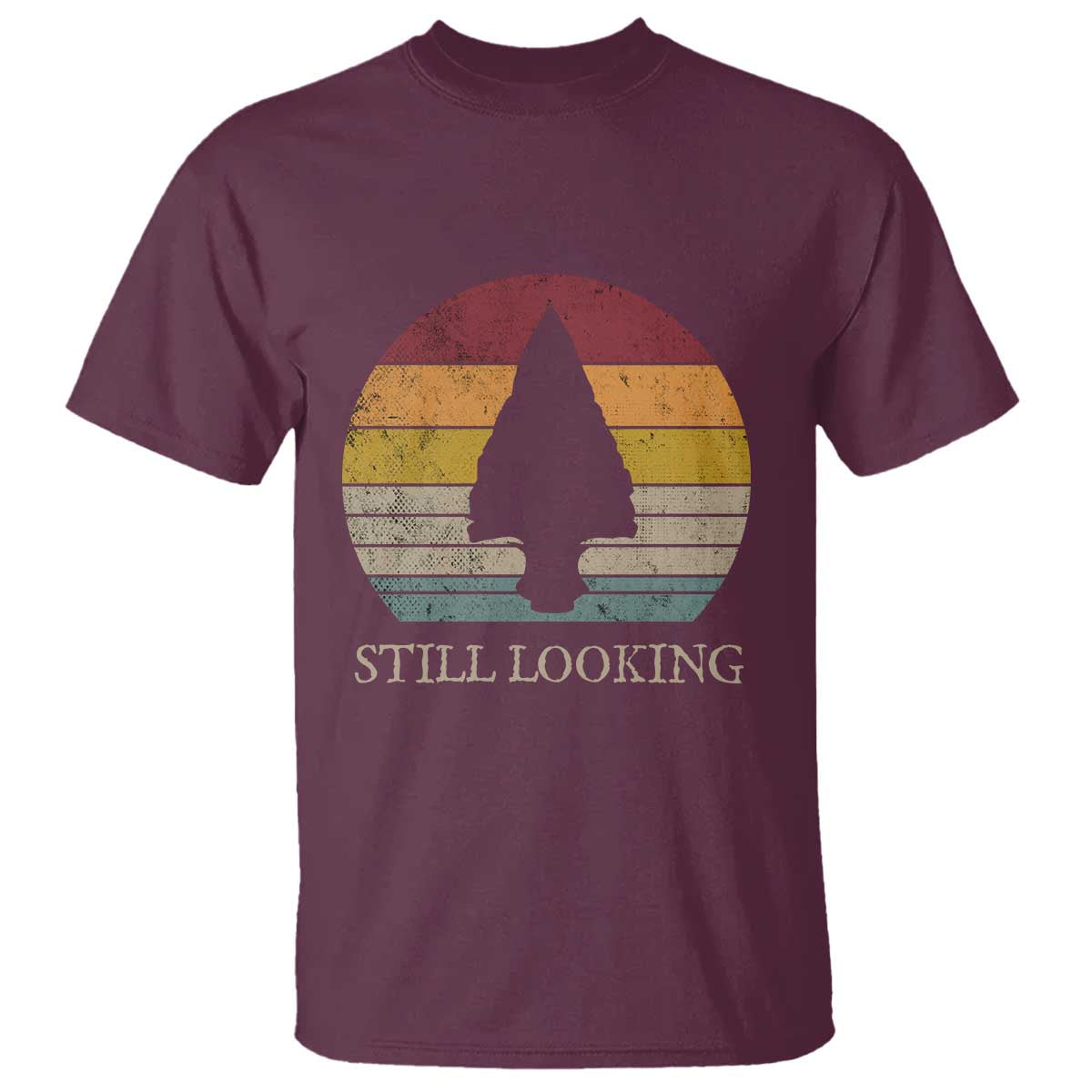 Arrowhead Hunter Native American T Shirt Ancient Artifacts Relic Hunting Vintage Sunset TS14 Maroon Print Your Wear