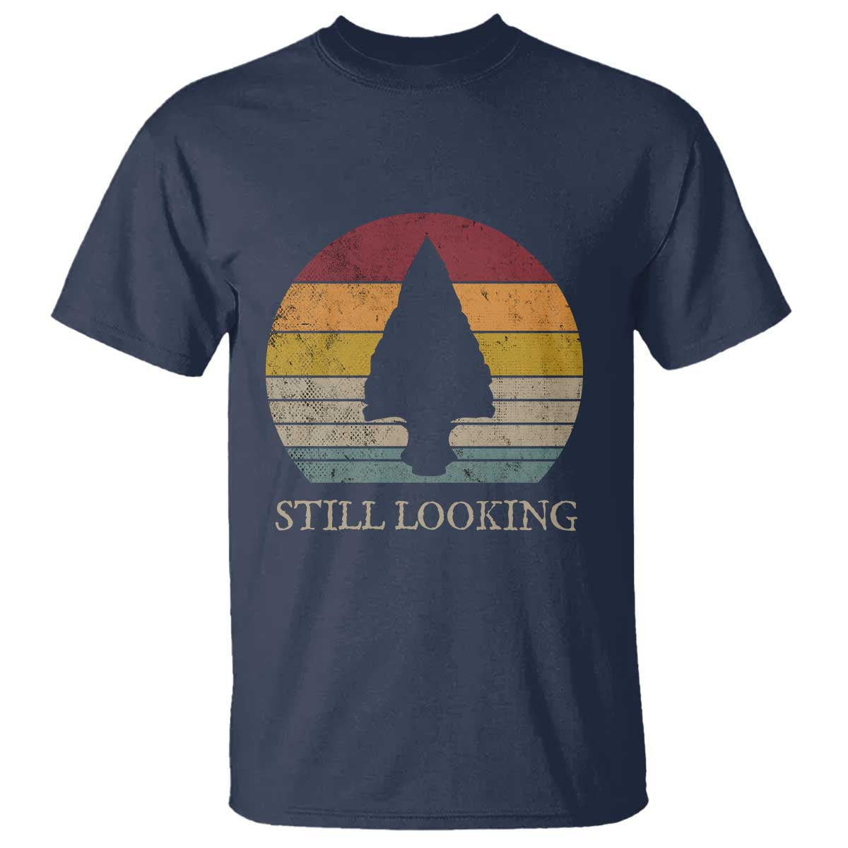 Arrowhead Hunter Native American T Shirt Ancient Artifacts Relic Hunting Vintage Sunset TS14 Navy Print Your Wear