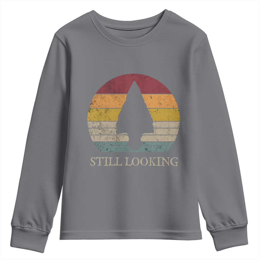 Arrowhead Hunter Native American Youth Sweatshirt Ancient Artifacts Relic Hunting Vintage Sunset TS14 Charcoal Print Your Wear
