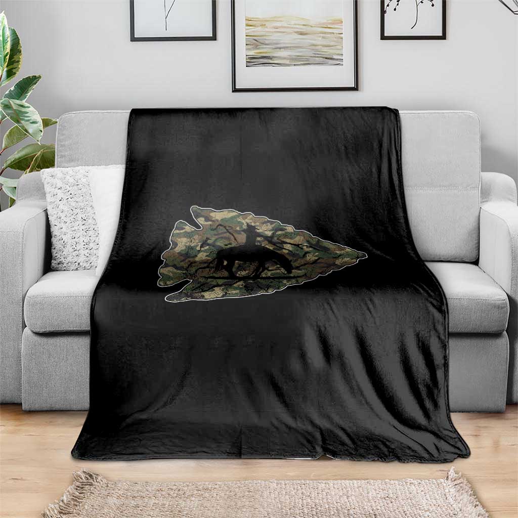 Arrowhead Hunter Native American Camouflage USA Flag Throw Blanket TS14 Print Your Wear