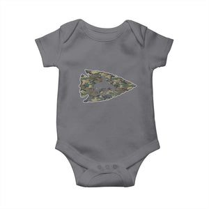 Arrowhead Hunter Native American Camouflage USA Flag Baby Onesie TS14 Charcoal Print Your Wear