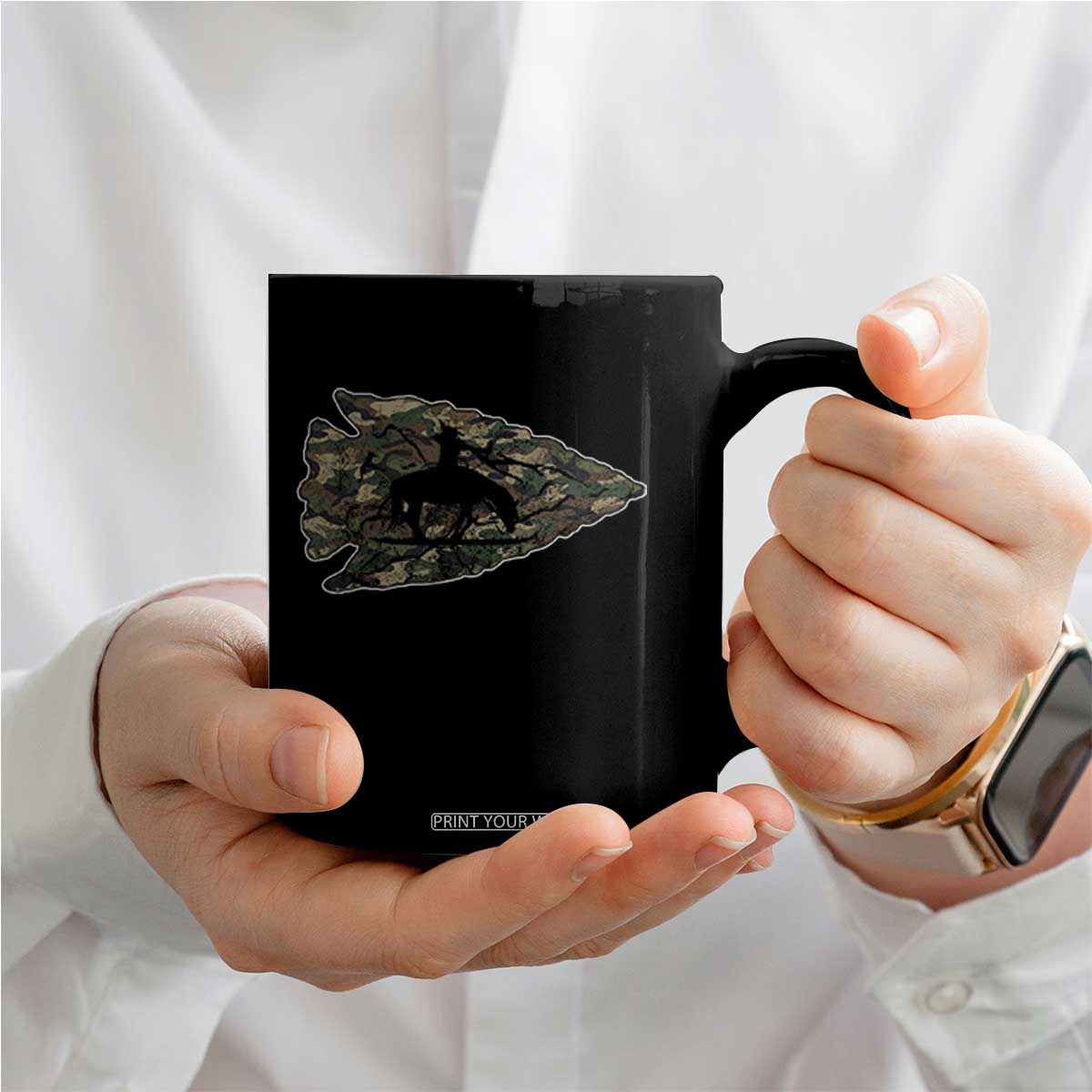 Arrowhead Hunter Native American Camouflage USA Flag Coffee Mug TS14 Print Your Wear