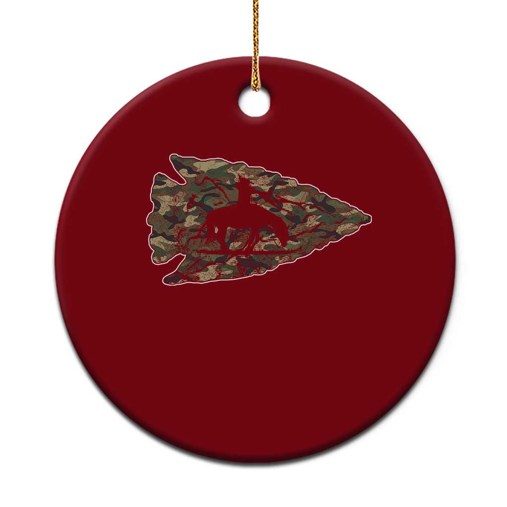 Arrowhead Hunter Native American Camouflage USA Flag Ceramic Ornament TS14 1pc Red Print Your Wear
