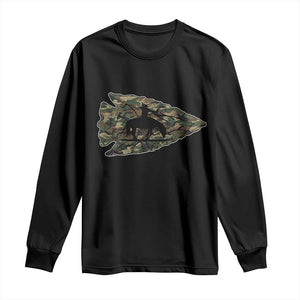 Arrowhead Hunter Native American Camouflage USA Flag Long Sleeve Shirt TS14 Black Print Your Wear