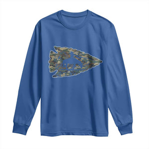 Arrowhead Hunter Native American Camouflage USA Flag Long Sleeve Shirt TS14 Royal Blue Print Your Wear
