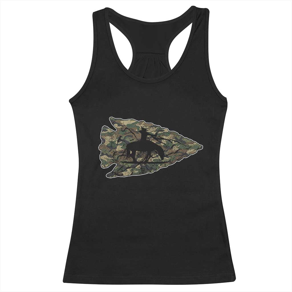 Arrowhead Hunter Native American Camouflage USA Flag Racerback Tank Top TS14 Black Print Your Wear