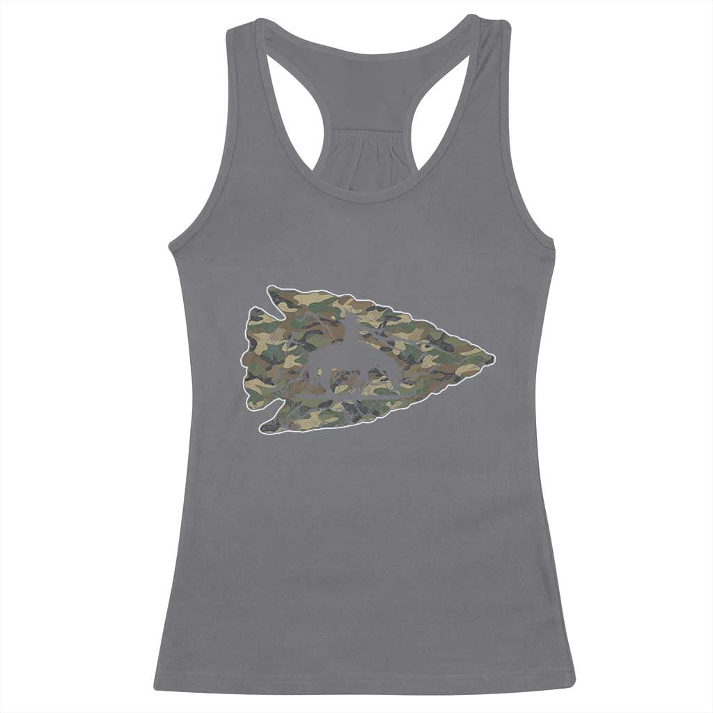 Arrowhead Hunter Native American Camouflage USA Flag Racerback Tank Top TS14 Charcoal Print Your Wear