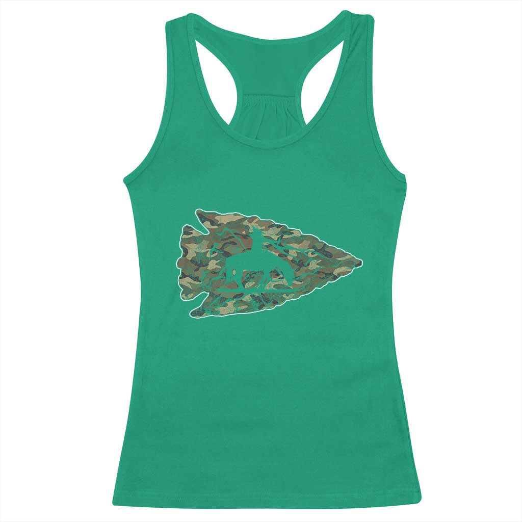 Arrowhead Hunter Native American Camouflage USA Flag Racerback Tank Top TS14 Irish Green Print Your Wear