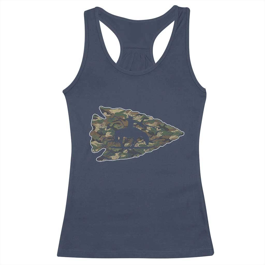 Arrowhead Hunter Native American Camouflage USA Flag Racerback Tank Top TS14 Navy Print Your Wear