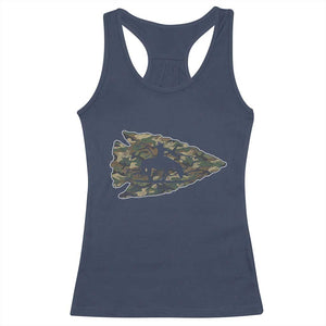 Arrowhead Hunter Native American Camouflage USA Flag Racerback Tank Top TS14 Navy Print Your Wear
