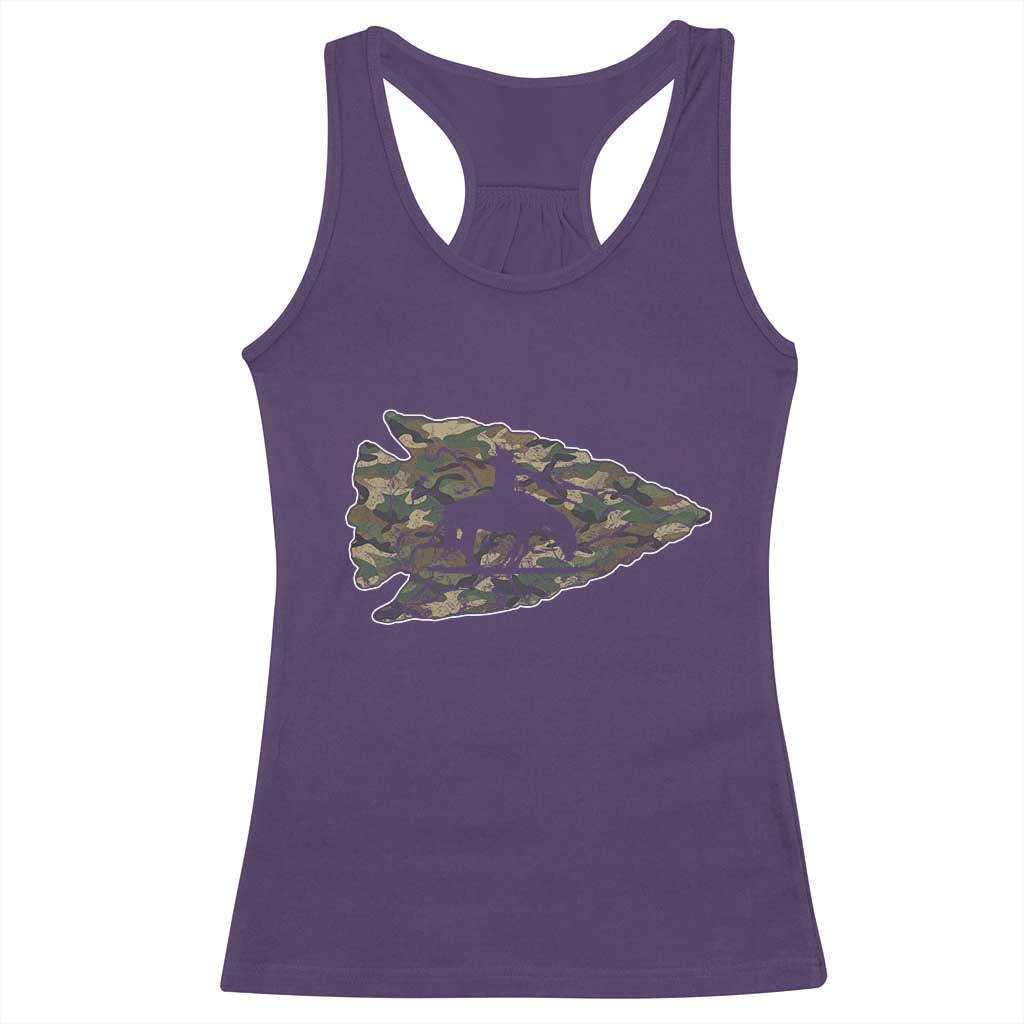 Arrowhead Hunter Native American Camouflage USA Flag Racerback Tank Top TS14 Purple Print Your Wear