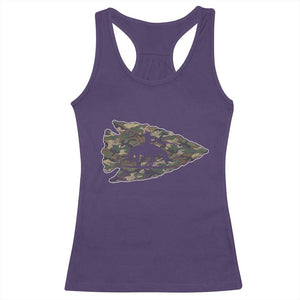 Arrowhead Hunter Native American Camouflage USA Flag Racerback Tank Top TS14 Purple Print Your Wear