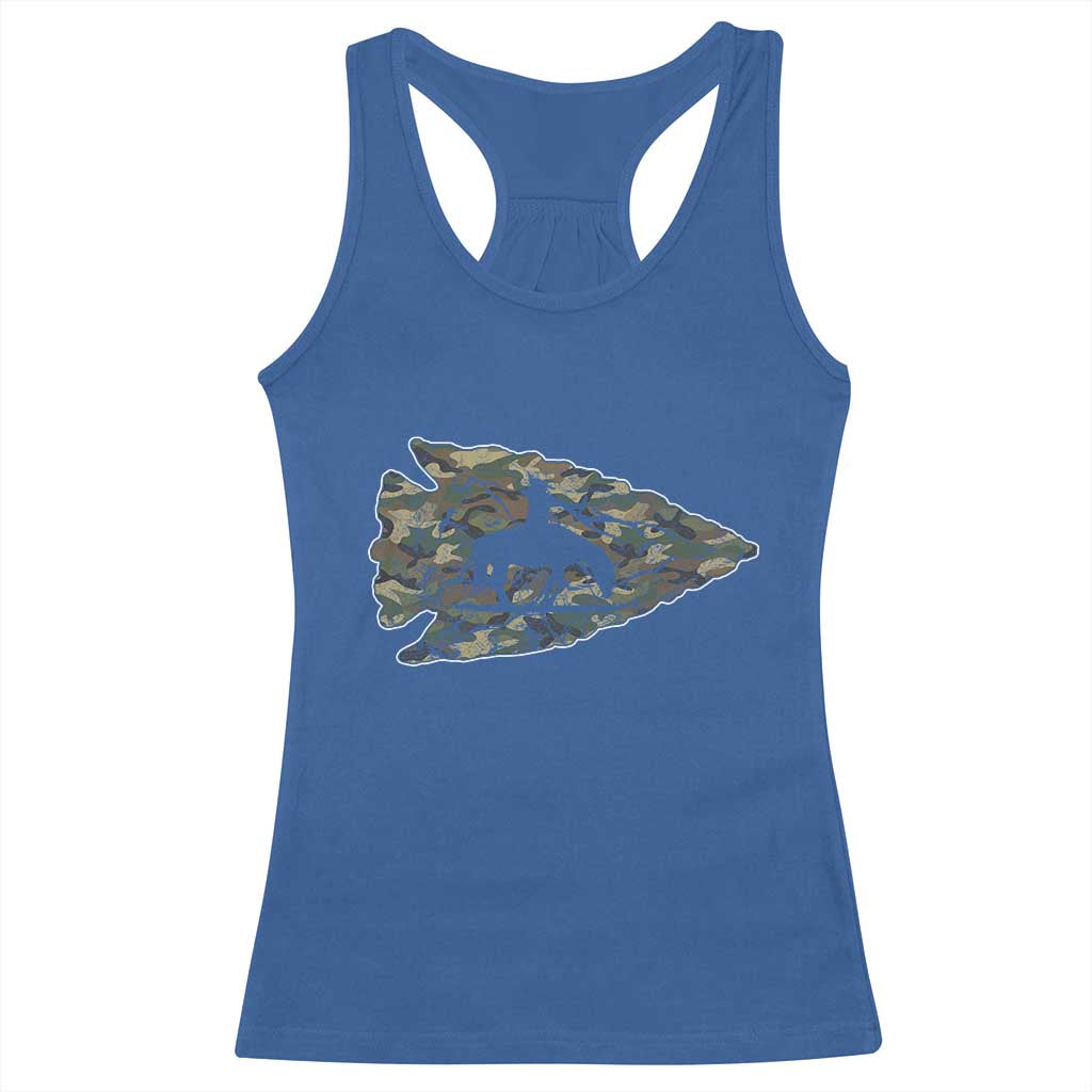 Arrowhead Hunter Native American Camouflage USA Flag Racerback Tank Top TS14 Royal Blue Print Your Wear