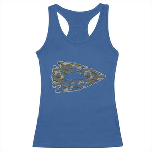Arrowhead Hunter Native American Camouflage USA Flag Racerback Tank Top TS14 Royal Blue Print Your Wear