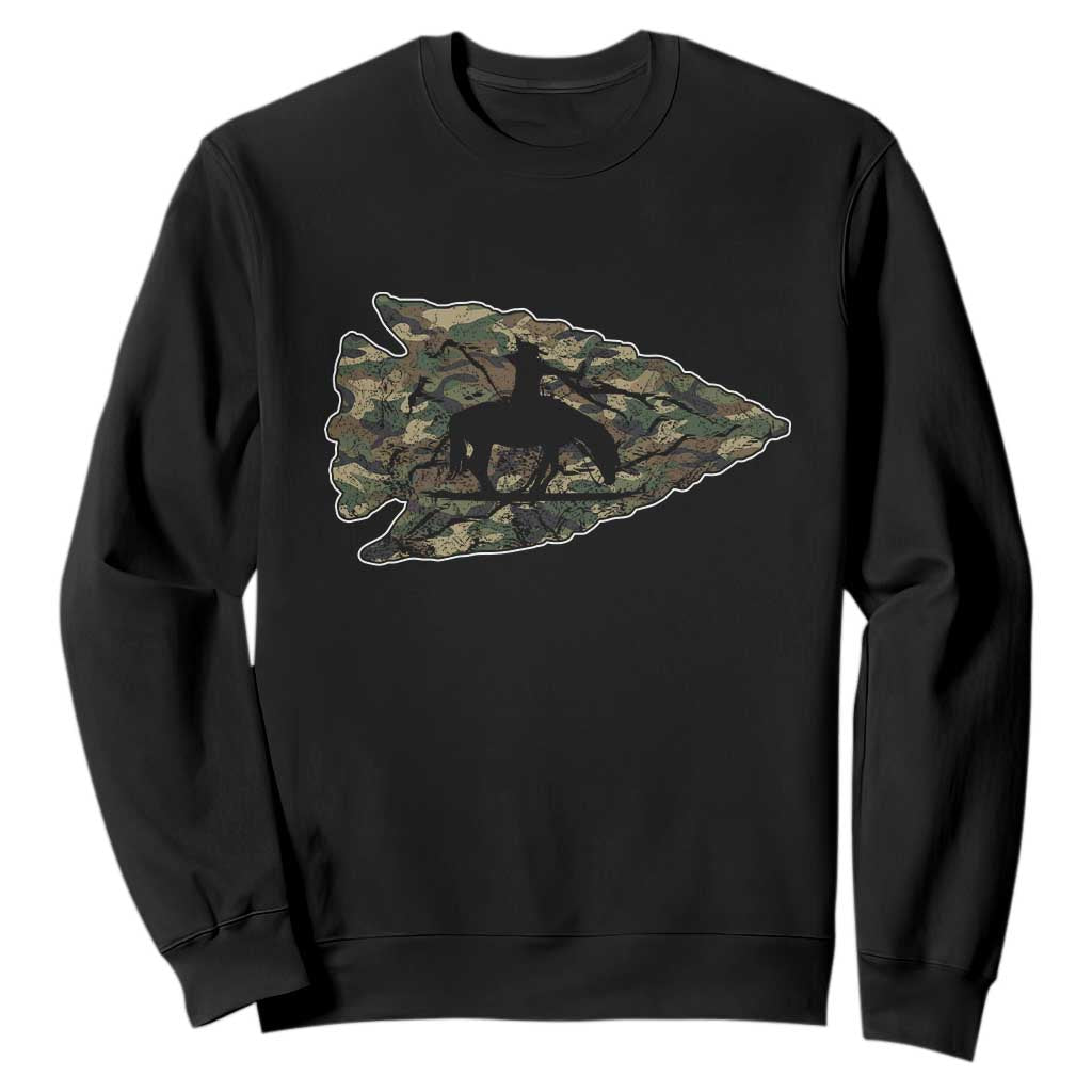 Arrowhead Hunter Native American Camouflage USA Flag Sweatshirt TS14 Black Print Your Wear