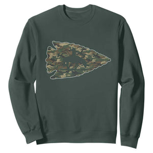 Arrowhead Hunter Native American Camouflage USA Flag Sweatshirt TS14 Dark Forest Green Print Your Wear
