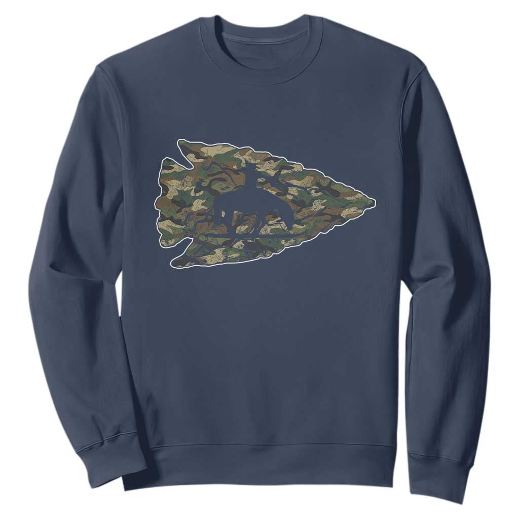 Arrowhead Hunter Native American Camouflage USA Flag Sweatshirt TS14 Navy Print Your Wear