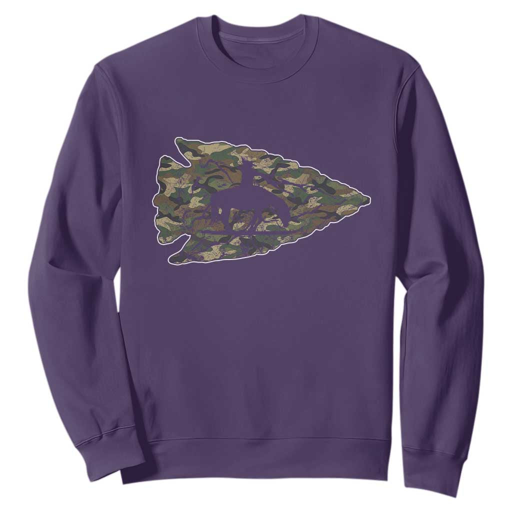 Arrowhead Hunter Native American Camouflage USA Flag Sweatshirt TS14 Purple Print Your Wear